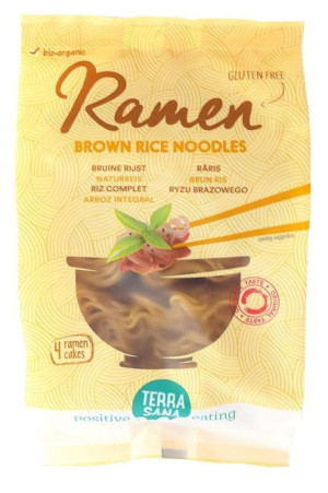 Makaron Ramen Noodle Z Ryżu Brązowego Bezglutenowy Bio 280 G - Terrasana