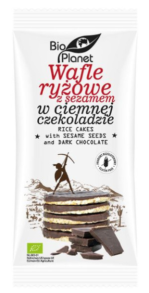 Wafle Ryżowe Z Sezamem W Ciemnej Czekoladzie Bezglutenowe Bio 100 G - Bio P