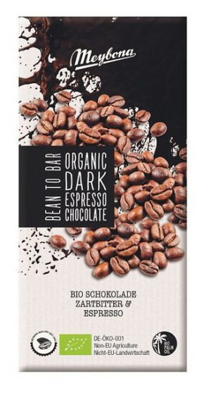 Czekolada Gorzka Z Kruszonymi Ziarnami Kawy Espresso Bio 100 G - Meybona