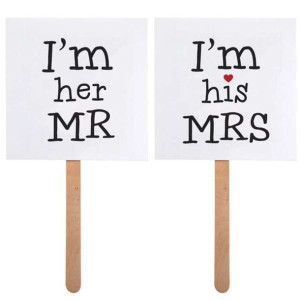 Fotogadżet patyczki "Im his MRS / Im her MR", 2 szt