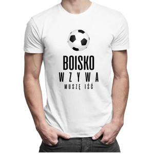 Boisko wzywa - muszę iść - męska koszulka dla fana piłki nożnej noga
