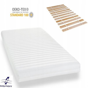 Materac PERŁA 90x200x16cm + POKROWIEC+ STELAŻ HIT