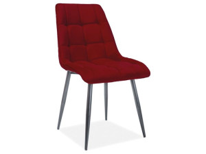 Krzesło CHIC MAT VELVET bordowy/ CZARNE NOGI