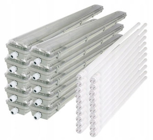 8x Oprawa hermetyczna 120cm + 2 świetlówki LED