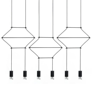 Lampa wisząca FLUSSO LINE 6 czarna