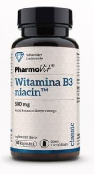 Pharmovit Witamina B3 niacin niacyna 500 mg 60 kaps