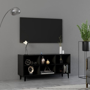Lumarko Szafka TV, metalowe nóżki, czarna, 103,5x30x50 cm