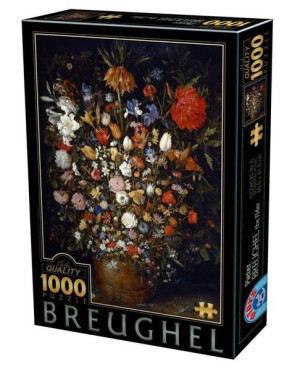 Puzzle 1000 Brueghel, Kwiaty W Drewnianym Naczyniu