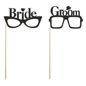 Fotogadżet patyczki "Okulary Bride & Groom", 2 szt