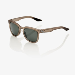 Okulary 100% HUDSON Soft Tact Translucent Crystal Sepia - Grey Green Lens (