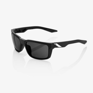 Okulary 100% DAZE Soft Tact Black - Smoke Lens (Szkła Czarne Smoke, LT 12%)