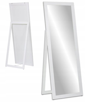 *DUŻE STOJĄCE LUSTRO w białej ramie 160x60 POŁYSK