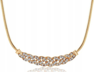 elegancki naszyjnik złoty choker cyrkonie damski