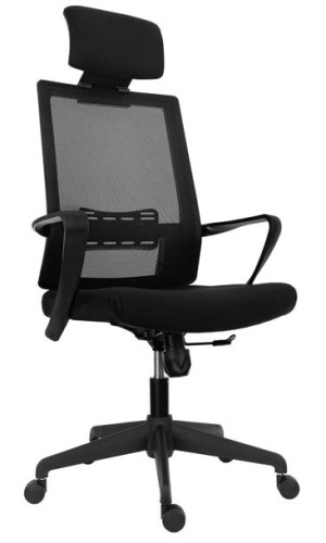 Fotel Obrotowy Czarny Mikrosiatka Ergonomiczny