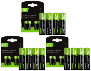12x Akumulatorki Baterie Aa R6 Green Cell 2600 Mah