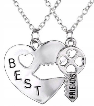 naszyjnik klucz serce srebrny best friend przyjaźń