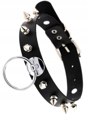 punkowy skórzany naszyjnik gothic obroża choker