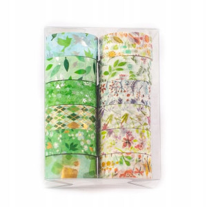 TAŚMA KLEJĄCA washi tape ZESTAW 12szt RÓŻNE WZORY