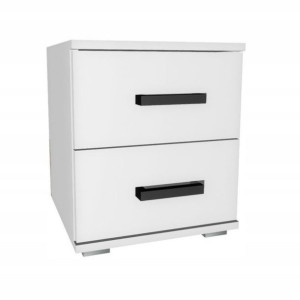 Stolik nocny SEMI 40 cm szuflady BIAŁY-CZARNY SI-H