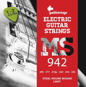 Struny do gitary elektrycznej Galli MS942 Steel 9-42