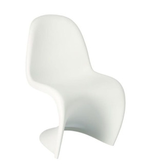 Białe designerskie krzesło do jadalni w kształcie S
