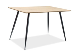 Stół REMUS 120x80 dąb/czarny mat, Signal