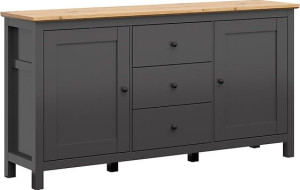 Komoda Szafka Szuflady do Salonu Sypialni Grafitowa Hesen Black Red White