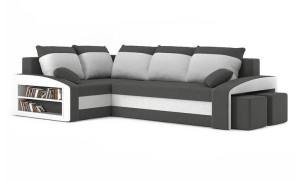 Narożnik GRANDE półka pufy Funkcja Spania Sofa Rogówka Bonel + Tkanina
