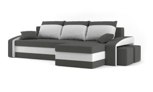Narożnik HEWLET pufy Funkcja Spania Sofa Rogówka Kanapa Bonel + Tkanina