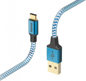 Hama USB Typ C Reflected 1,5m niebieski