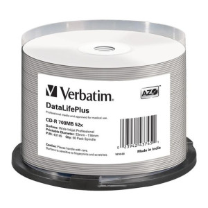 Cake CD-R 52X 700MB Verbatim Printable DL+ 50szt