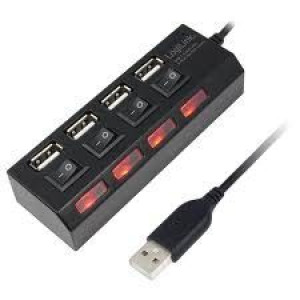 HUB USB 4-portowy czarny LogiLink