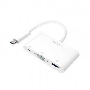 Adapter USB-C - VGA/USB-C/USB-A LogiLink