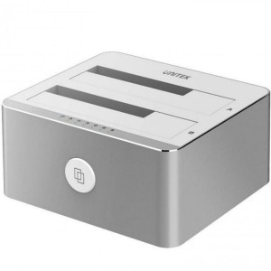 Stacja na dyski Unitek 2xHDD/SSD srebrna