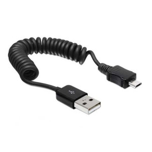 Delock micro USB spiralny 0.2-0.6m czarny