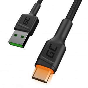 Kabel Green Cell microUSB świecący 1,2m czarny