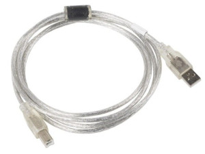 Kabel przewód USB-B 1,8m transparent Lanberg