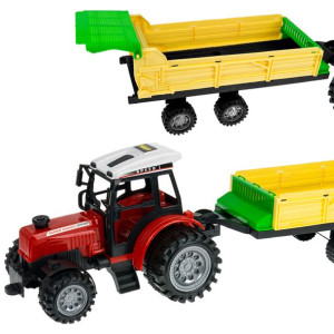 Traktor ciągnik z przyczepą rolniczą maszyny rolnicze