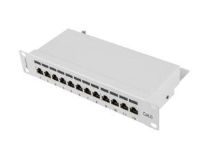 Patch Panel 12 Port 1U 10 cali Lanberg PPF6-9012-S