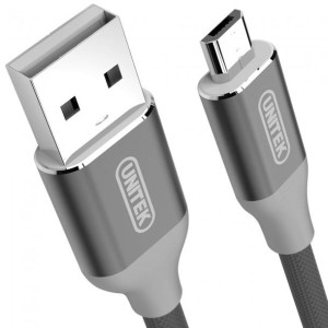 Przewód kabel micro USB 1.0m szary Unitek