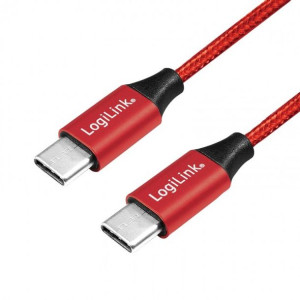 Kabel przewód USB-C 0,3m czerwony LogiLink