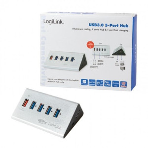 HUB USB 3.0 4-portowy srebrny LogiLink