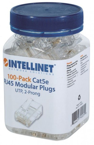 Intellinet Wtyk RJ45 Cat5e UTP, na linkę, 100 szt,