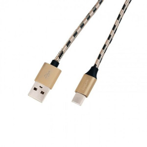 Przewód LogiLink USB-C 1,0m brązowo-czarny