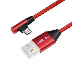 LogiLink micro USB 1,0m kątowy czerwony