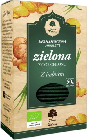 Herbata Zielona Z Imbirem Bio (25 X 2 G) - Dary Natury