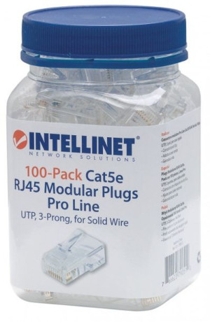 Intellinet Wtyk RJ45 Cat5e UTP, na drut, 100 szt,