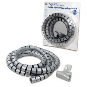 Organizer kabli LogiLink KAB0013 spiralny srebrny