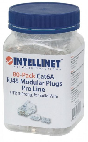 Intellinet Wtyk RJ45 Cat6a UTP, na drut, 80szt, 79