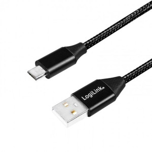 Przewód LogiLink micro USB 0,3m czarny